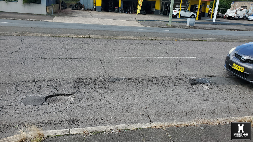 Maitland Road Mayfield Subsidence - Mayfield Mines